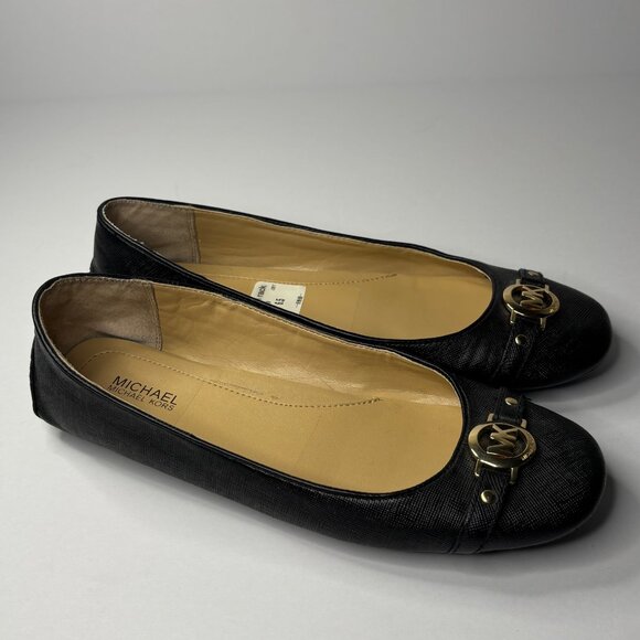 Michael Kors Black Leather Ballet Flats Size 6.5 – NWT - Picture 1 of 5